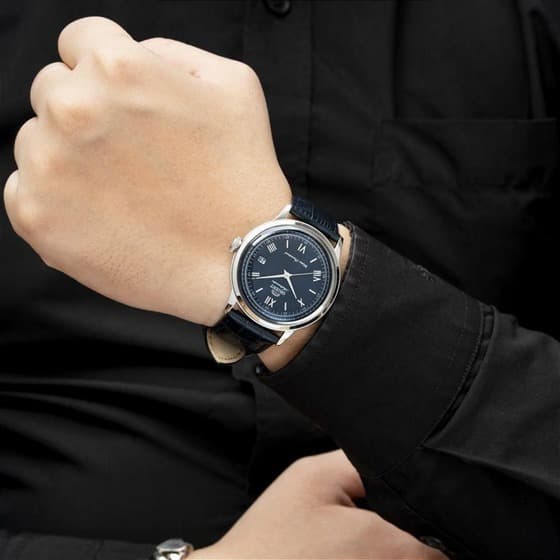 Orient Bambino azul con correa de cuero
